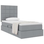 vidaXL Lit avec rangement et matelas Gris clair 100 x 200 cm Polyester