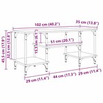 vidaXL Meuble TV Bois Ancien 102 x 35 x 45 5 cm
