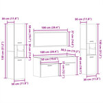 vidaXL Ensemble de meubles de salle de bain 4 Pièces blanc brillant