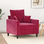 vidaXL Fauteuil Rouge bordeaux 60 cm Velours