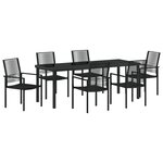 vidaXL Ensemble de Salle à Manger de Jardin 7 pièces Noir Osier PVC