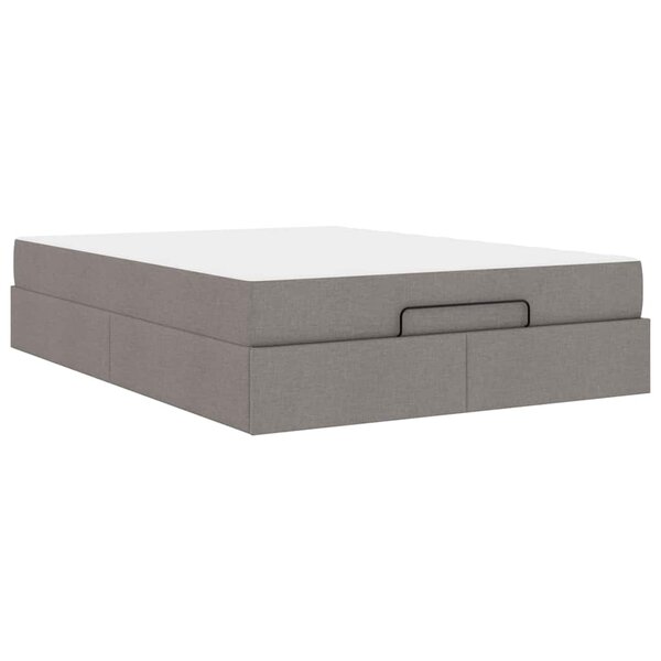 vidaXL Cadre de lit avec stockage Taupe 160 x 200 cm tissu