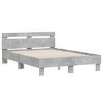 vidaXL Cadre de lit sans matelas gris béton 135x190 cm