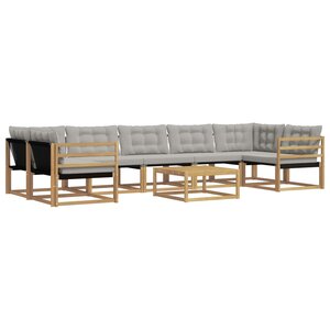 vidaXL Ensemble de canapés d'extérieur 8 pc Blanc et gris clair