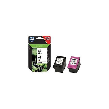 Hp 62 pack 2 cartouches noir et couleurs n9j71ae