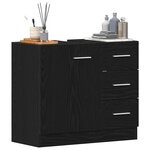 vidaXL Armoire d'évier chêne noir 63x30x54 cm Bois d'ingénierie