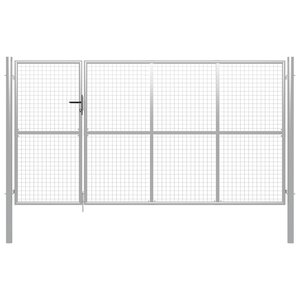 Vidaxl portillon acier 350 x 200 cm argenté