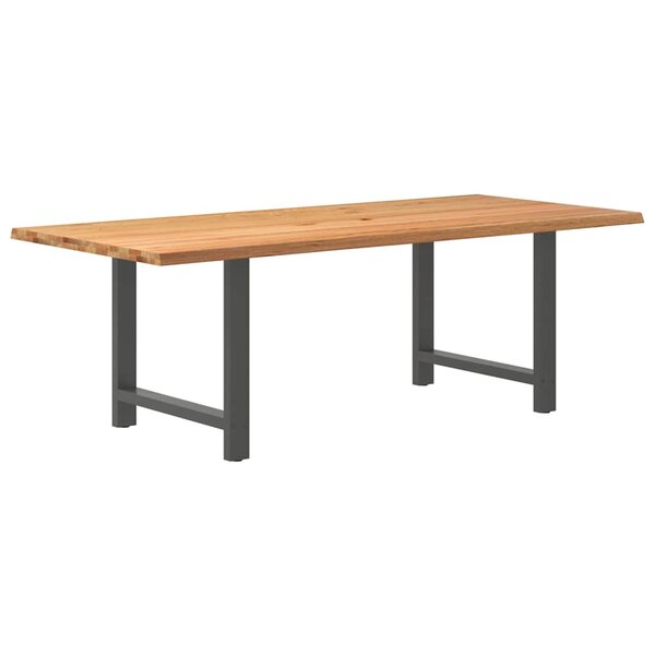 vidaXL Table à manger marron clair bois de chêne massif rectangulaire