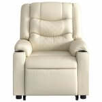 vidaXL Fauteuil inclinable de massage Crème Similicuir