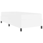 vidaXL Cadre de lit avec matelas Blanc 90 x 200 cm tissu