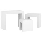 vidaXL Tables basses gigognes 3 Pièces Blanc Bois d’ingénierie