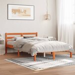 vidaXL Cadre de lit sans matelas cire marron 120x200cm bois pin massif