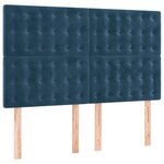 vidaXL Sommier à lattes de lit et matelas Bleu foncé 140x190cm Velours