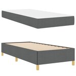 vidaXL Cadre de lit avec matelas Gris foncé 80 x 200 cm tissu
