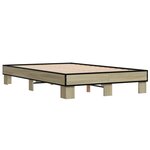 vidaXL Cadre de lit chêne sonoma 120x190 cm bois d'ingénierie et métal