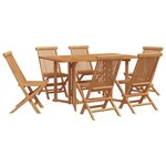 vidaXL Ensemble de salle à manger de jardin 7 pièces en bois massif de teck