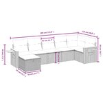 vidaXL Salon de jardin 7 Pièces avec coussins noir résine tressée