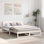 vidaXL Cadre de lit avec tête de lit Blanc 140 x 200 cm Pin massif