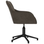 Chaise fauteuil siège pivotante de bureau informatique étude foncé velours gris 02_0024130