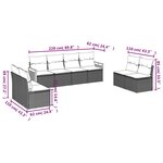 vidaXL Salon de jardin 8 Pièces avec coussins noir résine tressée