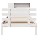 vidaXL Lit bibliothèque sans matelas blanc 100x200 cm bois pin massif