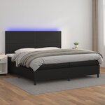 vidaXL Sommier à lattes de lit avec matelas et LED Noir 200x200 cm