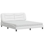 vidaXL Lit avec matelas blanc 180x200 cm similicuir