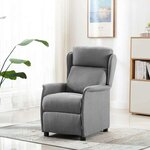 vidaXL Fauteuil inclinable Gris clair 67.5 x 93.5 x 101.5 cm tissu