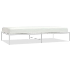 vidaXL Cadre de lit en métal sans matelas blanc 107x203 cm