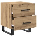 vidaXL Cabinet de chevet 2 Pièces Chêne artisanal 40 x 35 x 47 5 cm