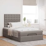 vidaXL Cadre de lit ottoman avec matelas taupe 120x200 cm tissu
