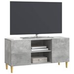 vidaXL Meuble TV 102 x 34 5 x 50 cm Gris béton Bois d'ingénierie