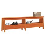 vidaXL Banc d'entrée cire marron 160x28x45 cm bois de pin massif