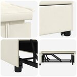 vidaXL Canapé-lit 3-en-1 en velours crème