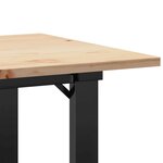 vidaXL Table basse cadre en O 80x50x40 cm bois de pin massif et fonte