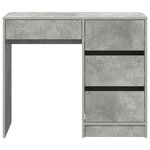 vidaXL Bureau Gris béton 90 x 37 5 x 75 cm Bois d'ingénierie