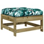 vidaXL Repose-pieds de jardin et coussins lot de 2 bois pin imprégné