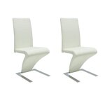 vidaXL Chaises à manger lot de 2 blanc similicuir