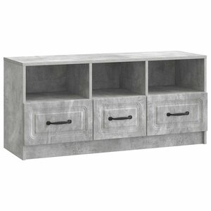 vidaXL Meuble TV Gris béton 102 x 34 5 x 47 cm Bois d'ingénierie