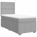 vidaXL Sommier à lattes de lit avec matelas gris clair 80x200 cm tissu