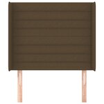 vidaXL Tête de lit avec oreilles Marron foncé 93x16x118/128 cm Tissu