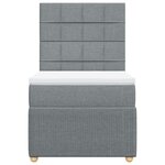 vidaXL Sommier à lattes de lit avec matelas Gris clair 100x200cm Tissu