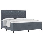 vidaXL Lit à ressorts avec matelas Gris foncé 200 x 200 cm Velours