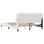 vidaXL Cadre de lit sans matelas Hvar blanc 160x200 cm similicuir