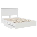 vidaXL Lit de Rangement Blanc 140 x 200 cm Bois d'ingénierie