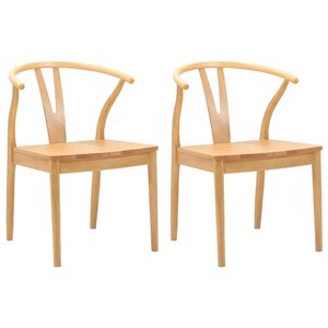 vidaXL Chaise de salle à manger 2 Pièces Naturel