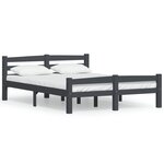 vidaXL Cadre de lit sans matelas gris foncé pin massif 120x200 cm