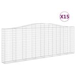 vidaXL Paniers à gabions arqués 15 Pièces 400x30x140/160 cm Fer galvanisé