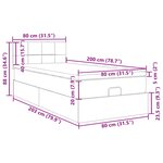 vidaXL Cadre de lit ottoman avec matelas crème 80x200 cm tissu