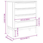 vidaXL Commode FLORO gris bois de pin massif